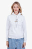 Burberry White Deer Printed Hoodie Size XXXS