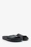 Saint Laurent Black Leather Logo Slides Size 37.5
