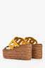 Hermès Brown/Yellow Ithea 30 Espadrille Heels Size 37