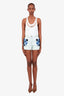 Fendi Denim Floral Applique Shorts Size 38
