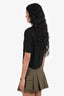 Frame Black Linen Cropped T-Shirt Size XS