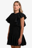 Alexander McQueen Black Ruffle Details Mini Dress Size 38