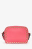 Valentino Pink Leather Rockstud Camera Bag
