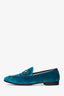 Gucci Turquoise Velvet Jordaan Loafers Size 36