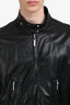 Versace Black Leather Biker Jacket Size 52 Mens