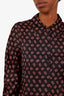 Maje Black/Red Patterned Button Up Blouse Size 1
