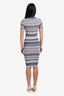Zimmermann Blue/Orange Ribbed Knit Maxi Dress Size 0