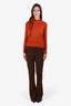 Burberry Brown Wool Speckled Flared Trousers Size 42
