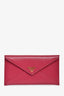 Prada Pink Leather Vitello Move Envelope Long Wallet