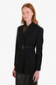 Prada 2023 Black Wool Belted Blazer Size 38