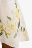 Zimmermann Cream Green Floral Hem Linen Sleeveless Mini Dress Size 2