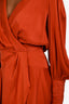 Zimmermann Orange Silk Long Sleeve Mini Dress Size 0