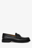 Gucci Black Leather Logo Loafers Size 35.5