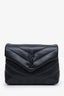 Saint Laurent Black Leather Toy LouLou Puffer Crossbody
