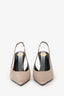 Saint Laurent Taupe Satin Slingback Heels Size 37