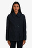 Moncler Navy Blue Nylon Double Breasted 'Eugenie' Jacket Size 1