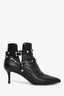 Valentino Black Leather Rockstud Heel Ankle Boots Size 38.5