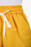 Miu Miu Yellow Nylon Drawstring Logo Embroidered Shorts Size 38