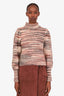 Veronica Beard Pink Striped Alpaca Mock Neck Sweater Size XS