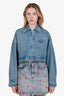 Prada Light Blue Cropped Denim Zip Up Jacket Size 36