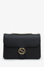 Gucci Black Leather Interlocking G Medium Dollar Bag