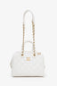 Pre-loved Chanel™ 25A White Caviar Quilted Small Bowling Bag