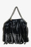 Stella McCartney Black Faux Leather Studded Fringe Mini Falabella Tote Bag