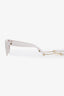Pre-loved Chanel™ 23P White Frame CH5487 Square Sunglasses With Bead Chain