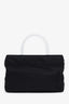 Prada Black Nylon Handbag with Clear Acrylic Top Handles