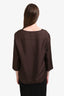 Massimo Alba Brown Silk V-Neck 3/4 Sleeve Blouse Size Large