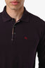 Burberry Purple Cotton Long Sleeve Polo Shirt Size S