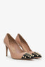 Valentino Nude/Black Leather Patent Rockstud Pumps Size 37