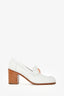 Hermès Off-White 'Paris' Heeled Loafers Size 36
