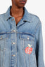 Gucci Blue Denim Les Pommes Apple-embroidered Jacket Size 36