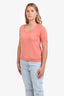 Hermès Peach Pink Cashmere Short Sleeve Top Size 40