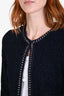 St. John Couture Navy/Silver Wool Tweed Chain Detail Jacket Size 4