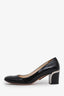 Prada Black Patent Leather Round Toe Heels Size 35.5