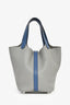 Hermès 2017 Bleu Glacier/Blue Clemence Leather Picotin 18