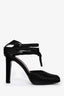 Gucci by Tom Ford Black Satin Velvet Wrap Heels Size 9.5
