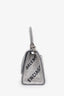 Balenciaga Silver Crystal Hourglass XS Top Handle with Strap