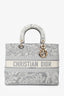 Christian Dior 2021 Grey Large Toile de Jouy Reverse Lady D-Lite Tote with Strap