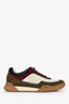 Pre-loved Chanel™ Burgundy/White Suede Canvas CC Low Top Sneakers Size 38.5