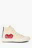 Comme des Garcons Play x Converse Cream High Top Sneaker Size 9
