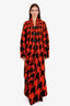 Alexander McQueen Orange/Black Printed Mohair Oversized Jacket Size S