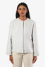 Hermès Grey Cashmere Collarless Short Coat Size 34