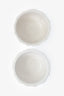 Christian Dior White Porcelain Embossed Floral Cereal Bowls Set of 2