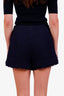 Zimmermann Navy Blue Cotton Silk Tweed Mini Shorts Size 1