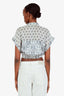 Pierre Balmain White/Black Silk Vintage Paisley Print Top Size 44