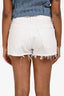 Agolde White Denim Frayed Hem Shorts Size 26