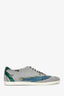 Gucci Silver Glitter Printed Tennis Sneakers Size 38.5
